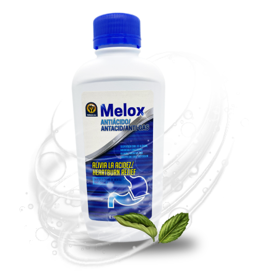 Botella de Melox antiácido